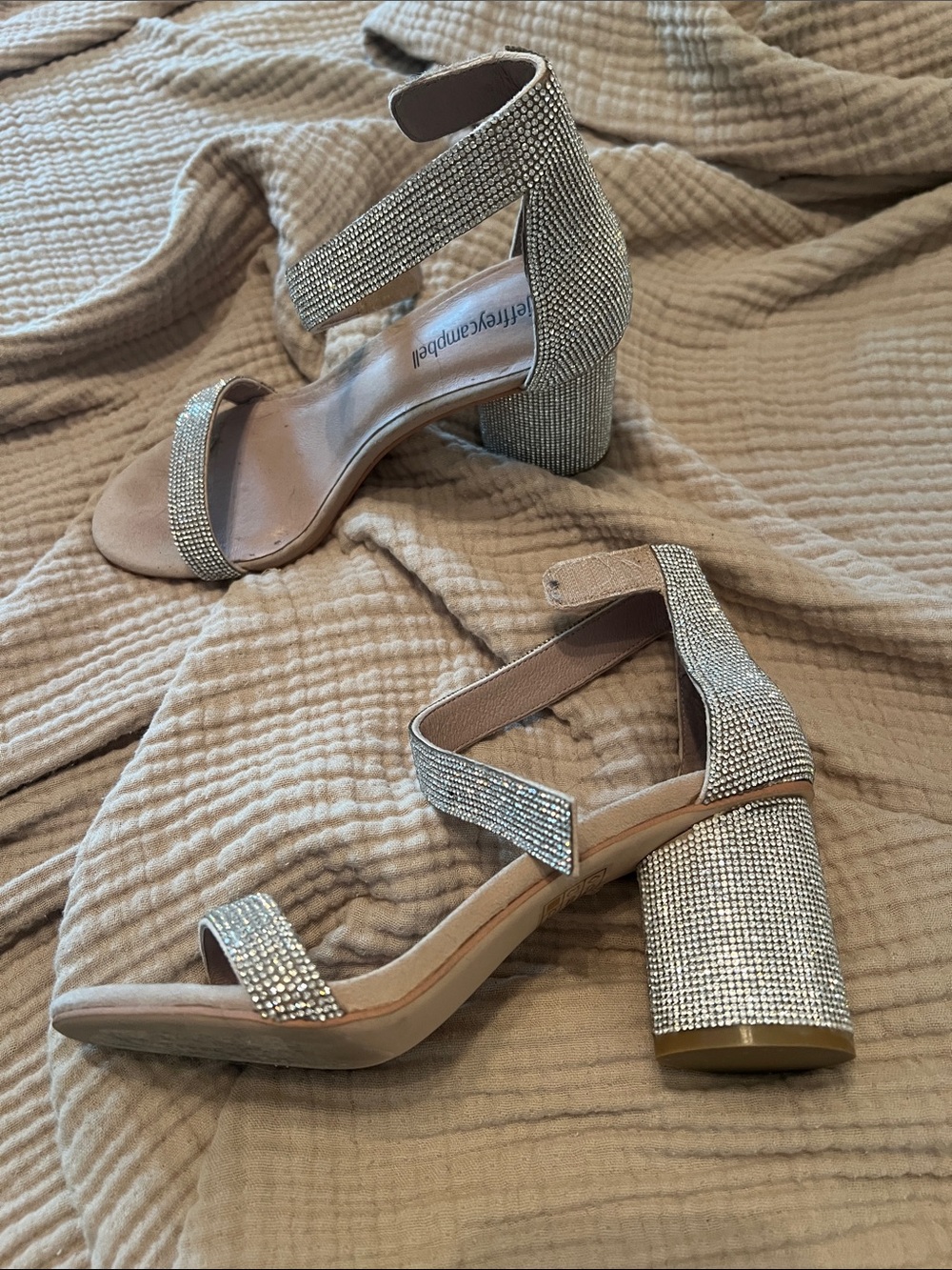 Jeffrey Campbell  sparkly silver shoes heels 7